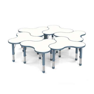 Beautiful Flower Shape Durable Steel Frame Children Furniture Table Chair Set