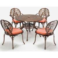 All weather cast aluminum outdoor dining table set garden furniture